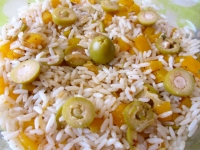 Salade de riz au poivron et olives