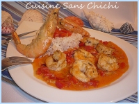 Crevettes  la mridionale flambes au pastis