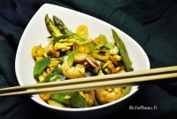 Pad Thaï ou wok de crevettes au tamarin et asperges