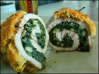 Escalopines de veau farcies de verdure aux pignons