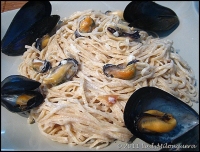 Tagliolini aux moules sauce  l  ail
