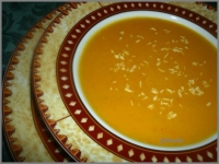 Soupe carottes potimarron et crme de coco