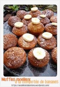 Muffins moelleux à la compotée de bananes