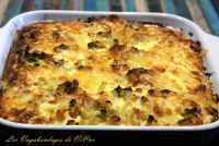 Gratin de ptes poireau poulet et tomates