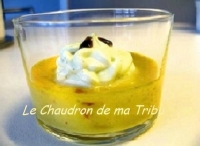 Crme brule aux poivrons jaunes chorizo et sa chantilly de chvre frais
