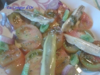 Anchois marinés en salade