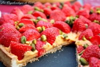 Tarte aux fraise sur crme d  abricots au chocolat blanc