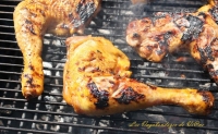 Cuisses de poulet à l  orange et au rhum au barbecue