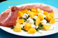 Burrata mangue et jambon de Parme