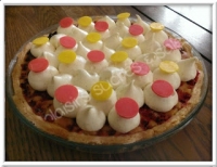Tarte groseilles amandes chantilly au chocolat blanc