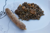 Saucisses chipolatas aux lentilles au thermomix de Vorwerk
