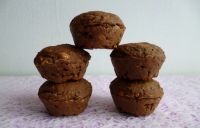 muffins hyperprotéinés cacao café aux 5 céréales avec chia lin et psyllium (diététiques sans beurre ni oeuf riches en fibres)