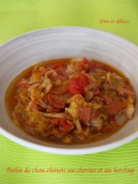 Pole de chou chinois au chorizo et ketchup
