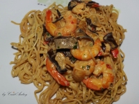 Nouilles sautes aux crevettes