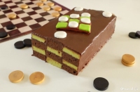 Cake damier chocolat pistache