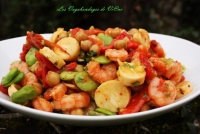 Salade crevettes fves poivrons et autres