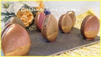 Macarons oeufs de Pques  la ganache monte au chocolat