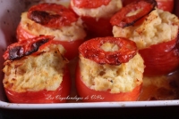 Tomates farcies aux pommes de terre crevettes et cabillaud