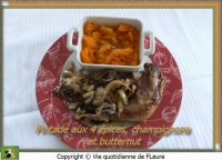 Pintade aux 4 pices champignons et butternut Vie quotidienne de FLaure