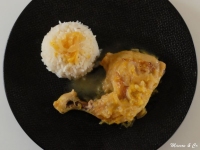Cuisses de poulet  l  orange et au curry