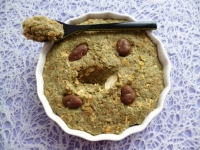 gâteau cru au Moringa avec muesli chocolat son d  avoine et psyllium (diététique protéiné sans beurre ni oeuf riche en fibres)