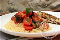 Salade d  aubergine et tomates