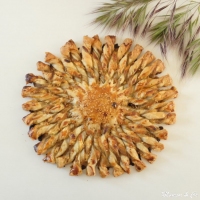 Soleil feuillet au caviar d  aubergines et chvre frais
