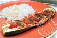 Courgettes farcies aux tomates et mozzarella