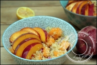 Salade de quinoa  la nectarine melon et basilic