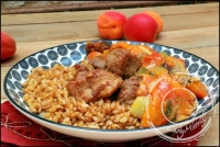 Saut de porc  l peautre et aux abricots