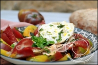Salade de lentilles corail et burrata  l  italienne