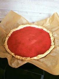 Tarte rhubarbe fraises