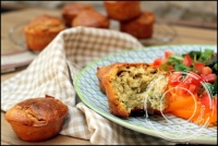 Muffins aux petits pois chvre frais citron et menthe sans gluten