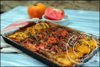 Tarte aux tomates oignons rouges et tapenade sans gluten et sans lactose