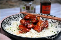 Wok de poulet caramlis au miel