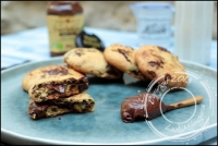 Cookies coeur coulant chocolat noisettes sans gluten et sans lactose