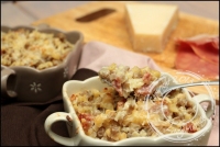 Gratin de crozets au jambon cru