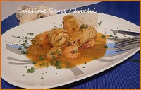 Roulades de filets de limande en sauce homardine
