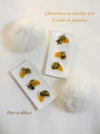 Clmentines au chocolat noir et clats de pistaches