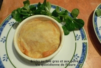 Bricks au foie gras et aux poires