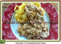 Escalope de veau  la sauce et aux oignons