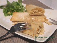Feuillets de pte filo au miel et fromage de chvre