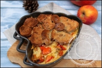 Gratin de potimarron au romarin et pain perdu aux noix