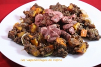 Salade tide de lentilles et potimarron aux foies de volaille