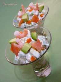 Salade d  avocat  la truite fume et aux crevettes