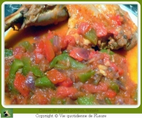 Cuisses de poulet poivrons tomates