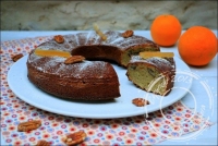 Gteau  la noix de pcan orange confite et miel sans gluten et sans lactose