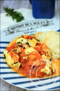 Crevettes  la tomate et feta