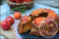 Gteau  l abricot miel et polenta