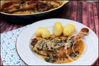 Poulet  la crme de parmesan et pinards